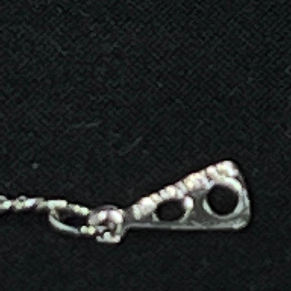 Silver Tone Curb Chain Necklace With Abalone Butterfly Pendant (4296) - Picture 7 of 7